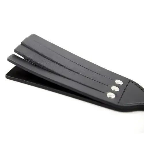 Dominitoy Split Slapper Spanking Paddle, Red Patent PU with Wrist Loop