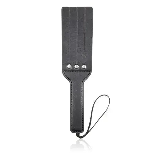 Dominitoy Split Slapper Spanking Paddle, Red Patent PU with Wrist Loop
