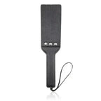 Dominitoy Split Slapper Spanking Paddle, Red Patent PU with Wrist Loop