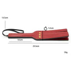 Dominitoy Split Slapper Spanking Paddle, Red Patent PU with Wrist Loop