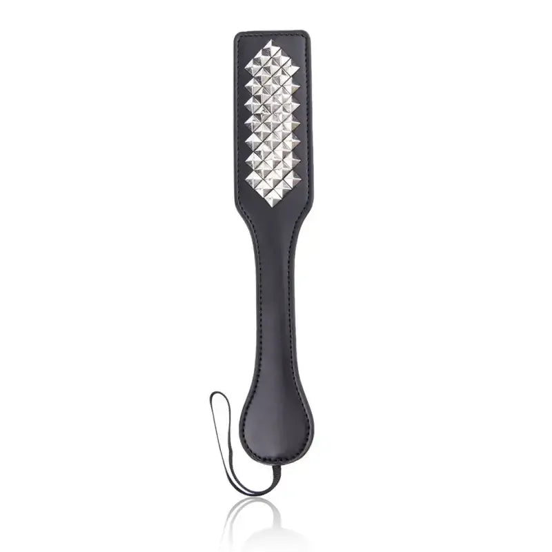 Dominitoy Studded Leather Paddle - Dual Sided BDSM Spanking Toy with Pyramid Studs