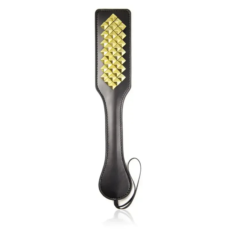 Dominitoy Studded Leather Paddle - Dual Sided BDSM Spanking Toy with Pyramid Studs