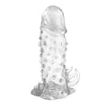 Dominitoy Textured Penis Sleeve — TPR Extension, Ribbed, Waterproof, Discreet