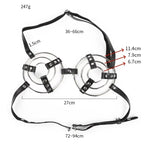 Dominitoy Triple O-Ring Body Harness - Adjustable Leather Chest Cage Lingerie