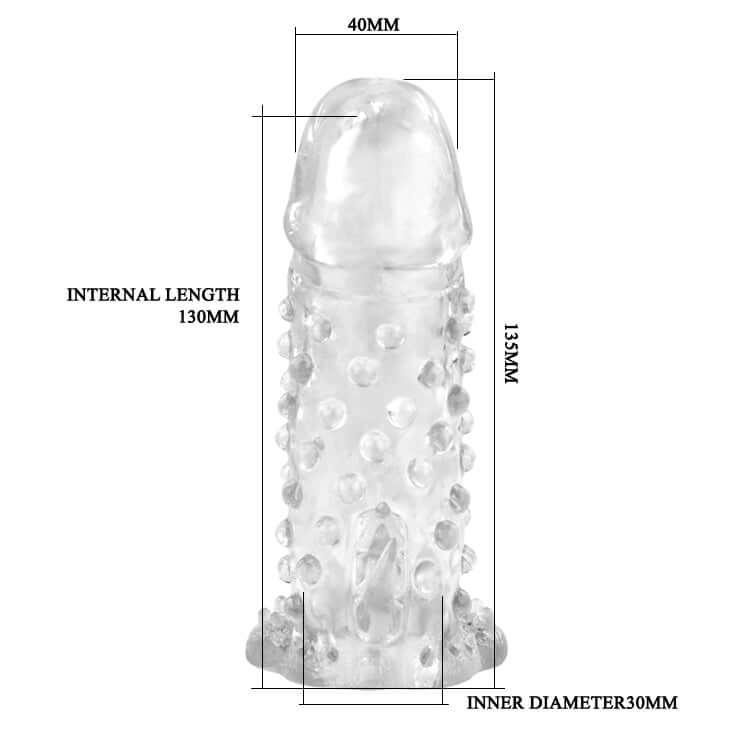 Dominitoy Vibrating Cock Sleeve — TPR Extension, Ribbed Texture, Tip Vibration