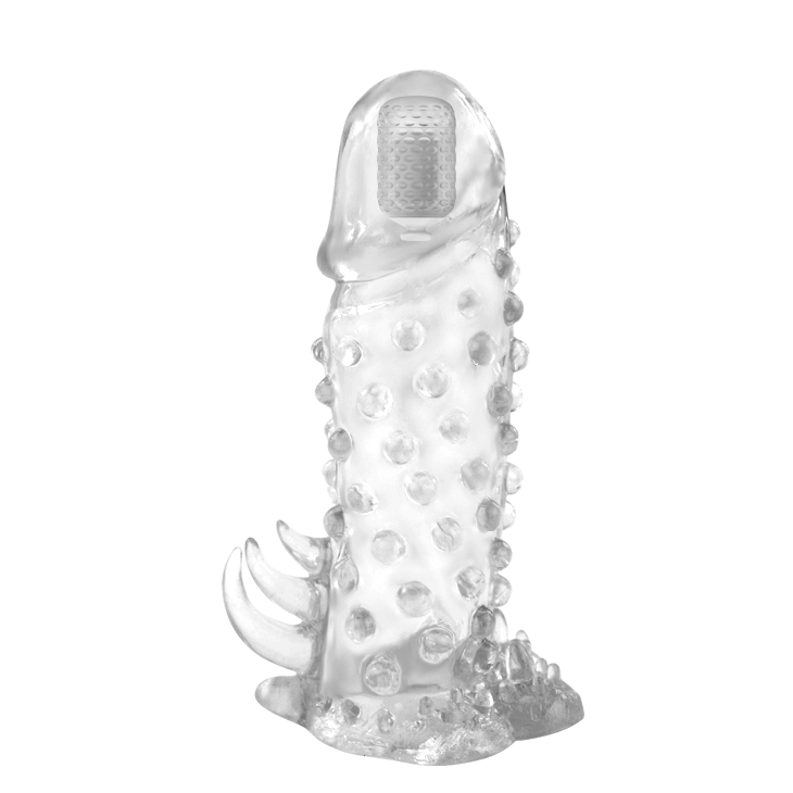 Dominitoy Vibrating Cock Sleeve — TPR Extension, Ribbed Texture, Tip Vibration