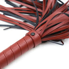 Dominitoy Wine Red Burgundy Leather Flogger - Two-Tone BDSM Whip for Couples Play