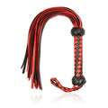 Dominitoy Wine Red Dominitoy Red & Black Leather Flogger - Premium BDSM Whip for Couples Play
