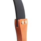 leather impact play paddle with riveted wood grip - Dominitoy 282400100