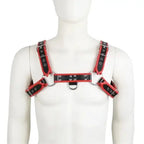Red Leather Chest Harness for Men