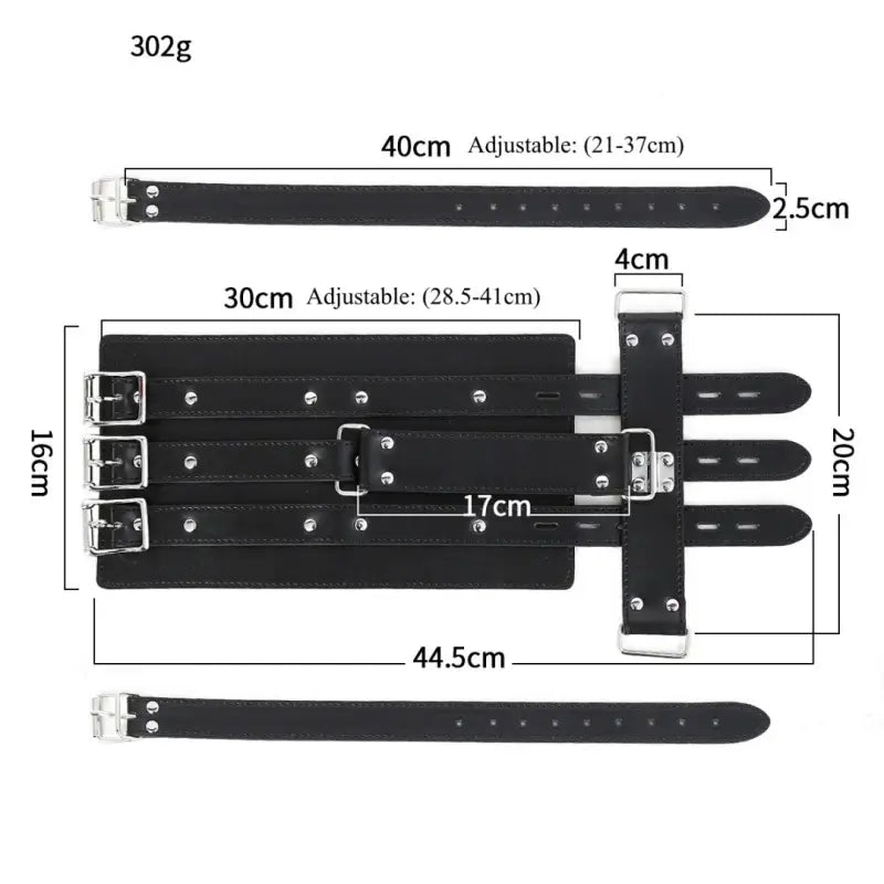Leather Bondage Restraints – Adjustable Back-to-Back Arm Cuffs